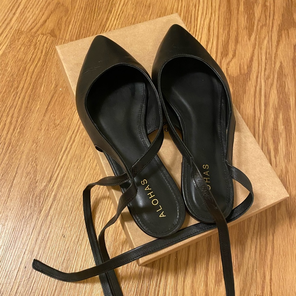 Alohas sandals womens black lace up sandal